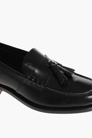 Brushed Leather Loafers With Tassels