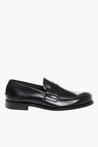 Brushed Leather Penny Loafers
