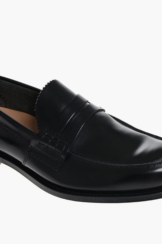 Brushed Leather Penny Loafers