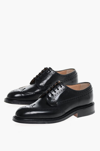 Brushed Leather GRAFTON Derby Shoes With Brogues Detail