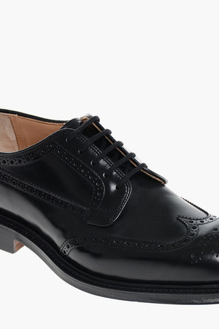 Brushed Leather GRAFTON Derby Shoes With Brogues Detail