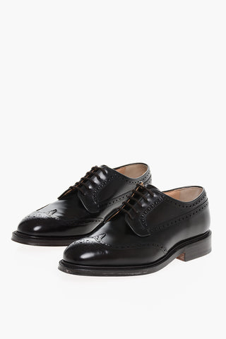 Brushed Leather GRAFTON Derby Shoes With Brogues Detail