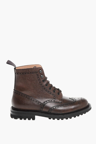 Hammered Leather FARLANE Boots With Brogues Details