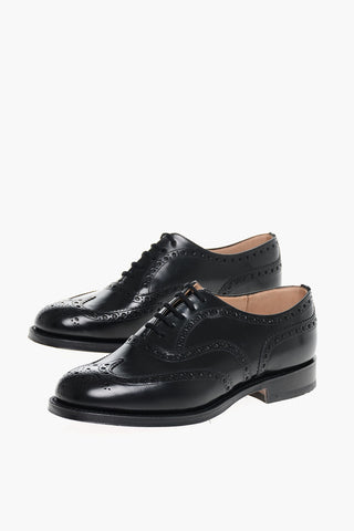 Brushed Cotton BURWOOD Derby Shoes With Brogues Detail