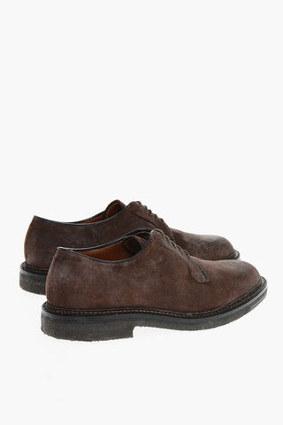 Scarpe Derby In Suede Effetto Vintage