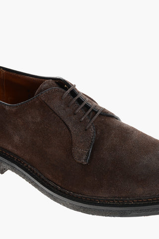 Scarpe Derby In Suede Effetto Vintage