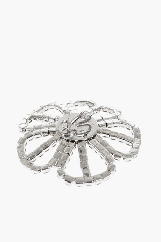 Rhinestone Embellished Floral Design Earrings