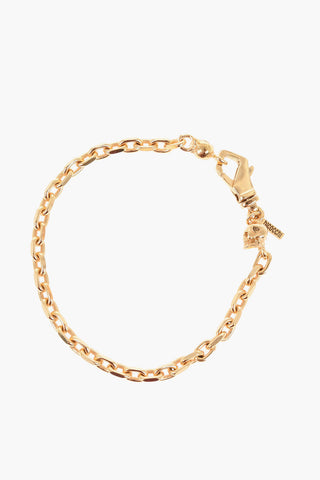 Golden Effect Silver Bracelet with Skull Detail