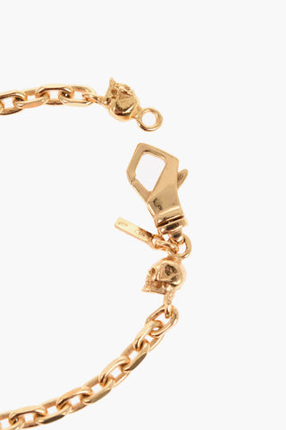 Golden Effect Silver Bracelet with Skull Detail