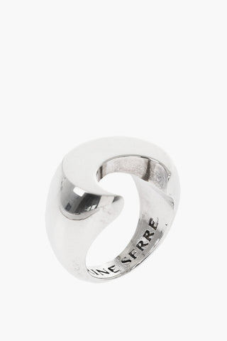 Anello in Ottone Effetto Argentato con Logo