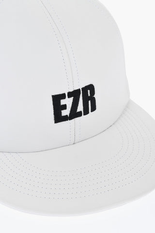 Solid Color Leather Cap with Metal Detail