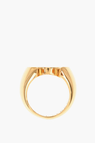 Anello in Ottone Effetto Dorato con Logo