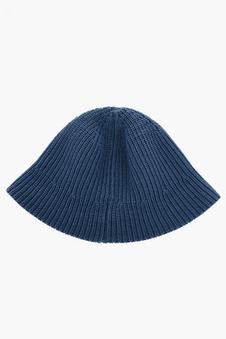 Solid Color Knitted PALOMA Bucket Hat with Contrasting Logo Patch