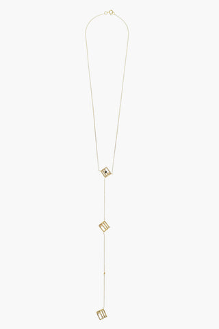 KHAITE 24K Gold-Coated Silver Lariat Necklace