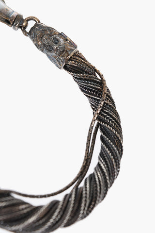 Bracciale a Doppia Catena in Argento Brunito