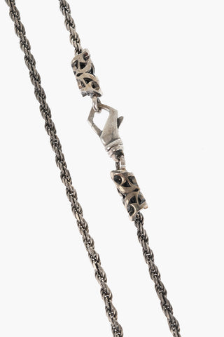 Silver Necklace with Plume&Skull Pendant