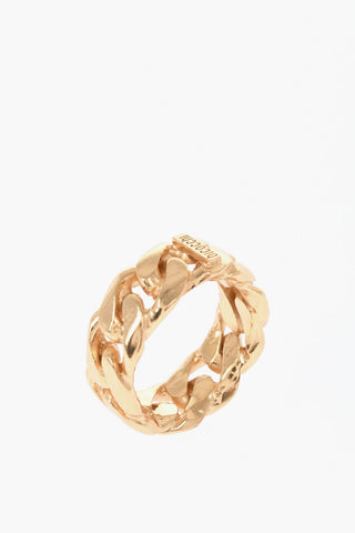 Anello Chain in Argento Effetto Dorato