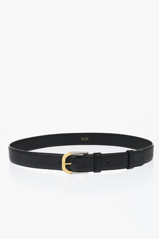 Leather Belt with Two-Tone Buckle 35mm