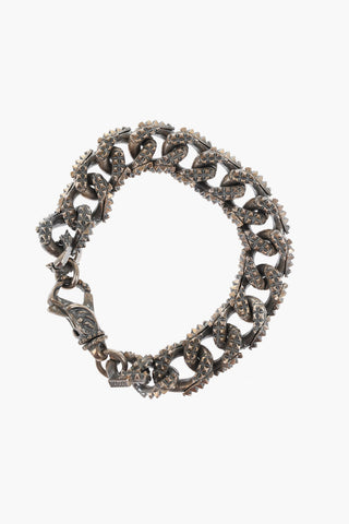 Bracciale Catena STUDDED in Argento Brunito