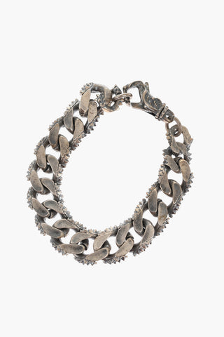 Bracciale Catena STUDDED in Argento Brunito