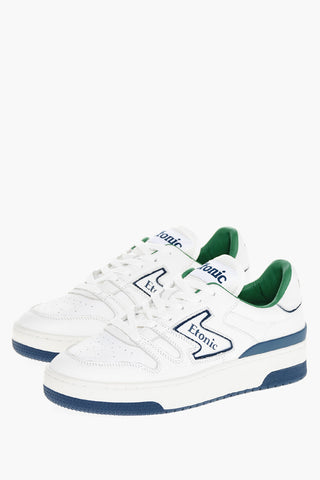 Sneakers Basse in Pelle con Dettagli a Contrasto