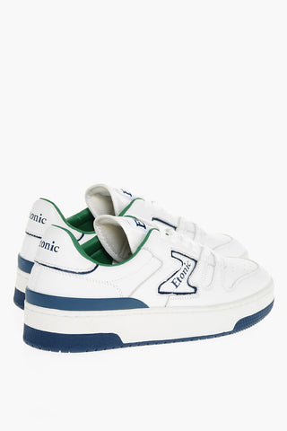Sneakers Basse in Pelle con Dettagli a Contrasto