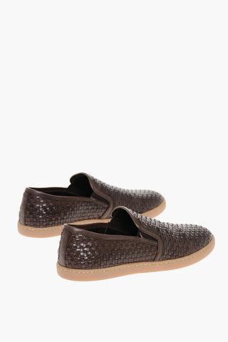 ID Sneakers Slip On In Pelle Intrecciata
