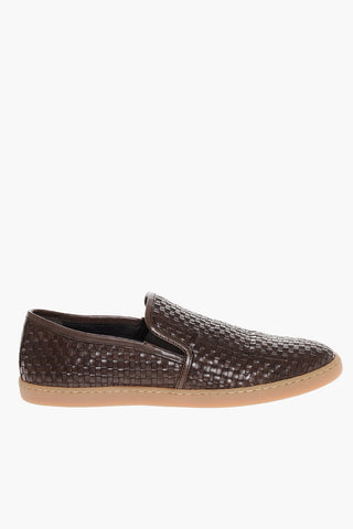 ID Sneakers Slip On In Pelle Intrecciata