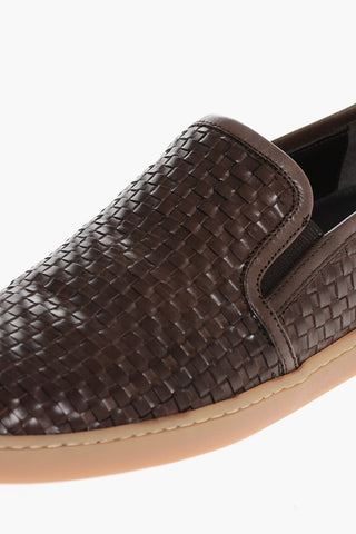 ID Sneakers Slip On In Pelle Intrecciata