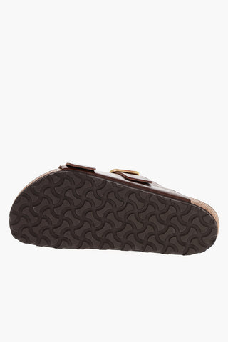 Leather ARIZONA BOLD Sandals with Double-Strap and Golden Buckles