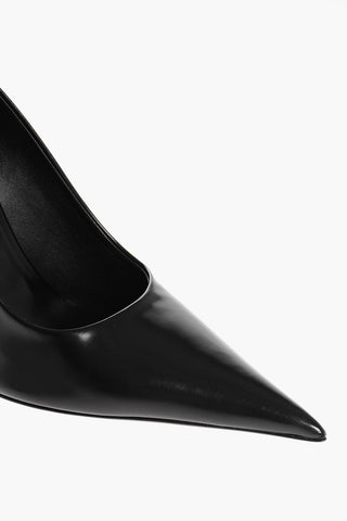 Decollete' In Pelle con Tacco Geometrico e Punta Point 12cm