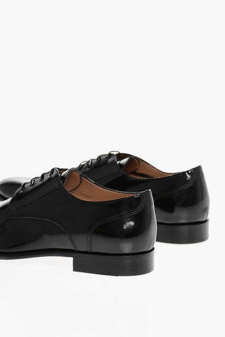 Solid Color Patent Leather Derby Shoes