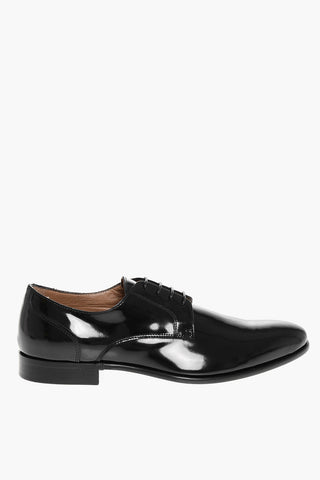 Solid Color Patent Leather Derby Shoes