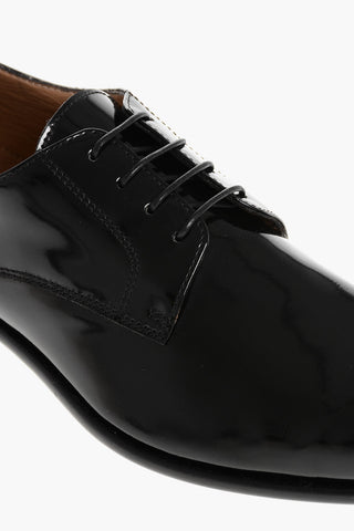 Solid Color Patent Leather Derby Shoes