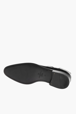 Solid Color Patent Leather Derby Shoes