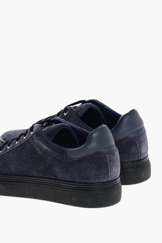 ID Suede Low-Top Sneakers with Ton on Tone Laces