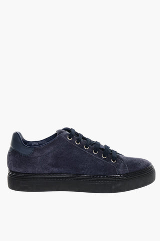 ID Suede Low-Top Sneakers with Ton on Tone Laces