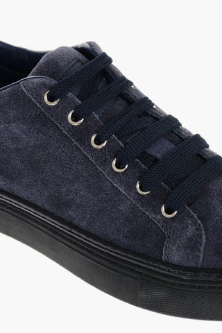 ID Suede Low-Top Sneakers with Ton on Tone Laces