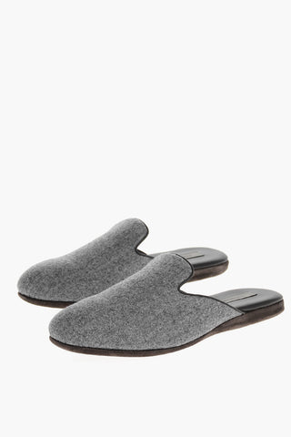 Sabot In Lana Con Suola In Suede