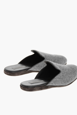 Sabot In Lana Con Suola In Suede