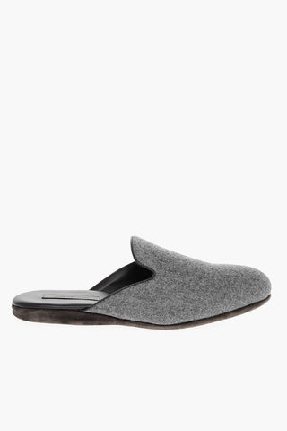 Sabot In Lana Con Suola In Suede
