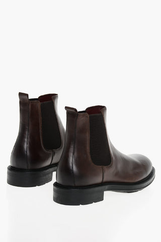 Brsuhed Leather Chelsea Boots