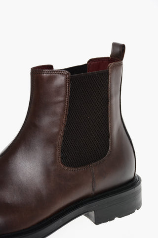 Brsuhed Leather Chelsea Boots