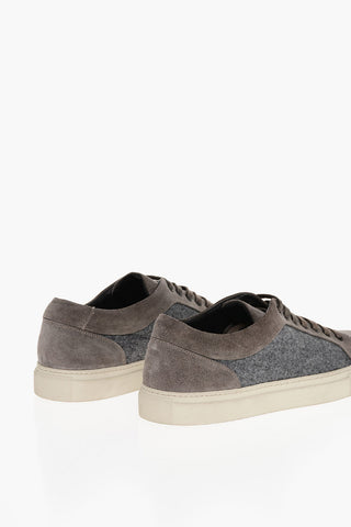 ID Wool Low Top Sneakers With Suede Details Vintage Effect