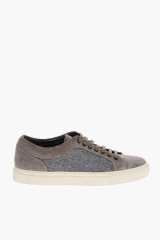 ID Wool Low Top Sneakers With Suede Details Vintage Effect