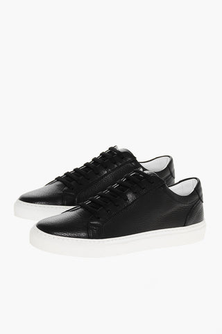 Hammered Leather Low-Top Sneakers