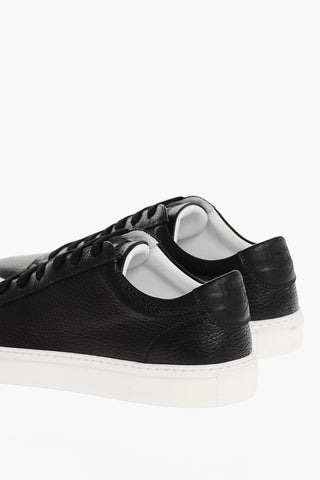 Hammered Leather Low-Top Sneakers