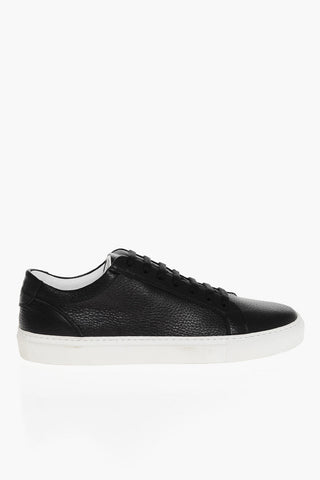 Hammered Leather Low-Top Sneakers