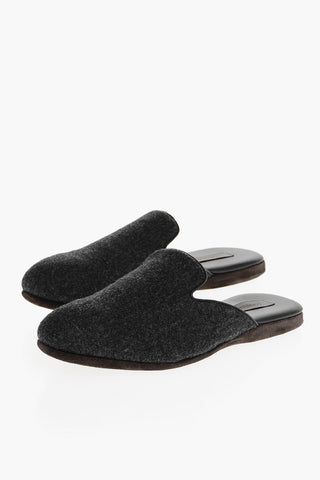 Sabot In Lana Con Suola In Suede