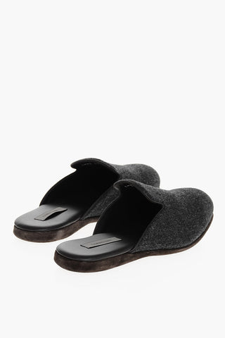 Sabot In Lana Con Suola In Suede